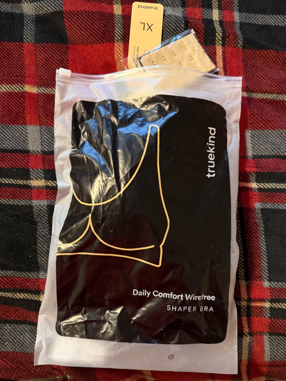 Truekind Daily Comfort Wirefree Shaper Bra — Black, XL